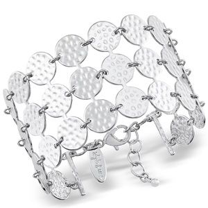 NWT Style & Co Silver Triple Row Disc Bracelet